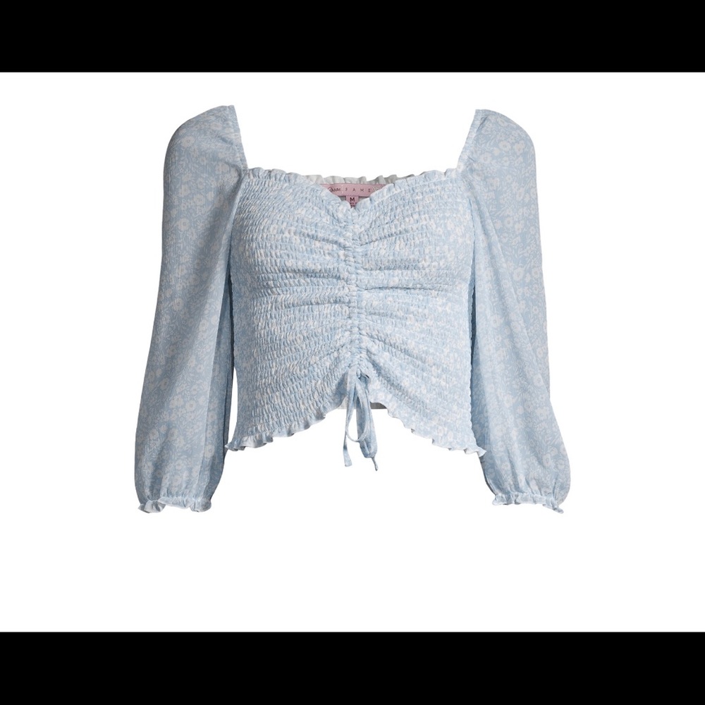Smocked Drawstring Front Top - Picture 2 of 6